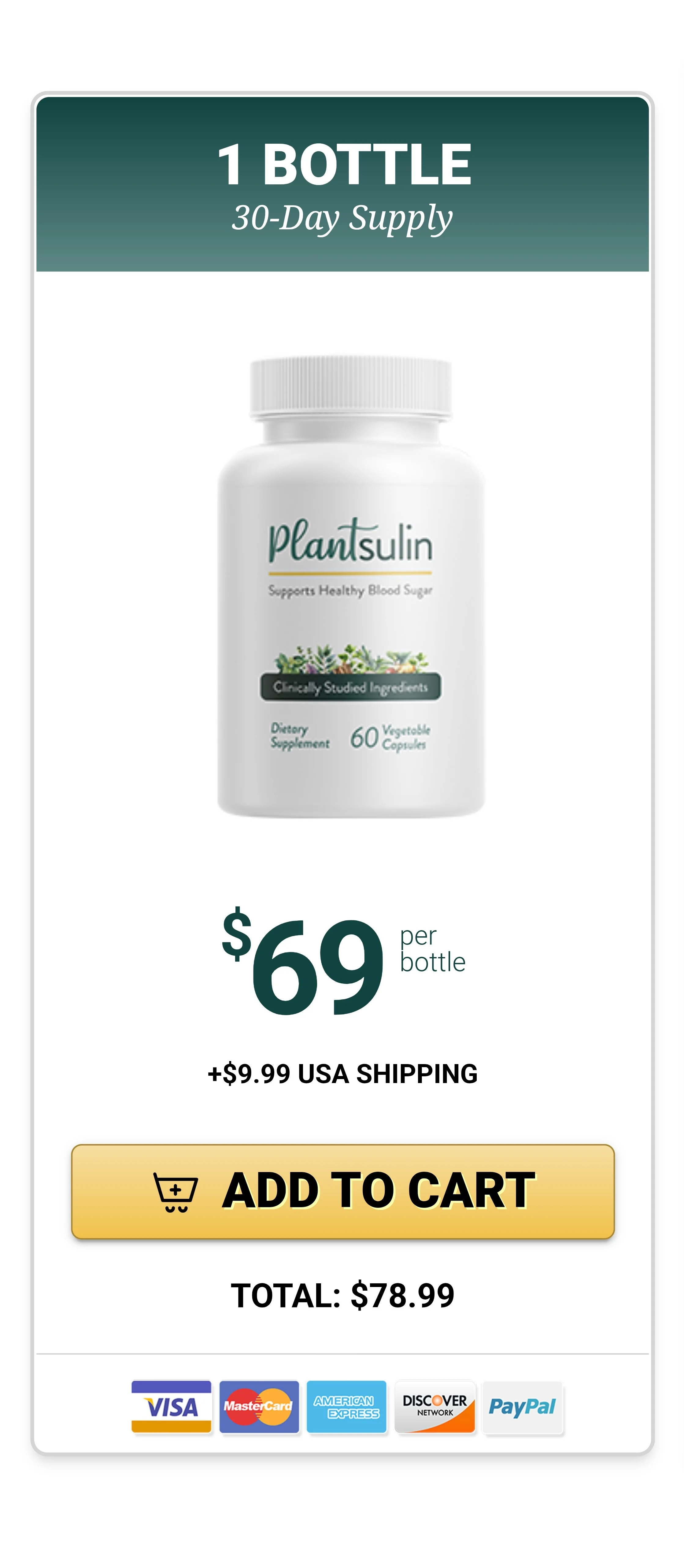 Plantsulin™ 1 bottle pricing